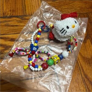Colorful Beaded Keychain with Character Charm